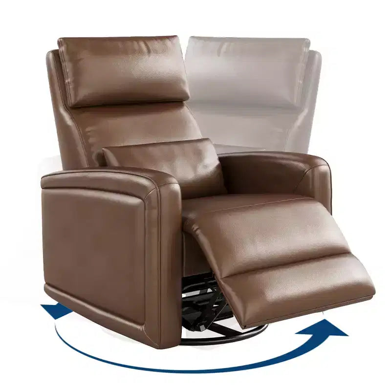 Poltrona reclinabile manuale, sedia a dondolo girevole a 360°, divano singolo con schienale ergonomico, adatta per soggiorno
