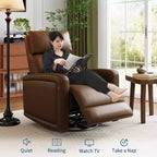 Poltrona reclinabile manuale, sedia a dondolo girevole a 360°, divano singolo con schienale ergonomico, adatta per soggiorno