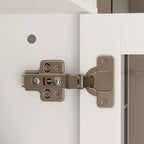 Mobile bagno Famapy con ante in vetro e cassetti, armadietto da bagno alto per riporre asciugamani e articoli da toeletta