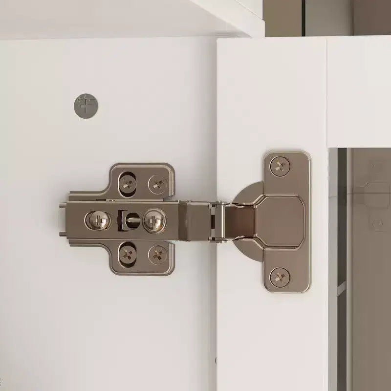 Mobile bagno Famapy con ante in vetro e cassetti, armadietto da bagno alto per riporre asciugamani e articoli da toeletta