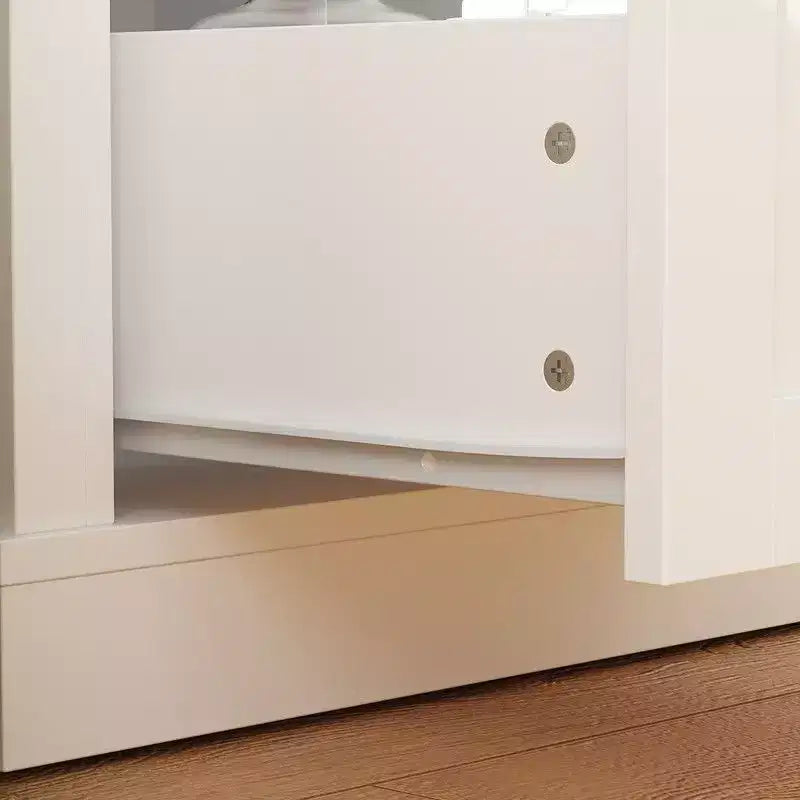 Mobile bagno Famapy con ante in vetro e cassetti, armadietto da bagno alto per riporre asciugamani e articoli da toeletta