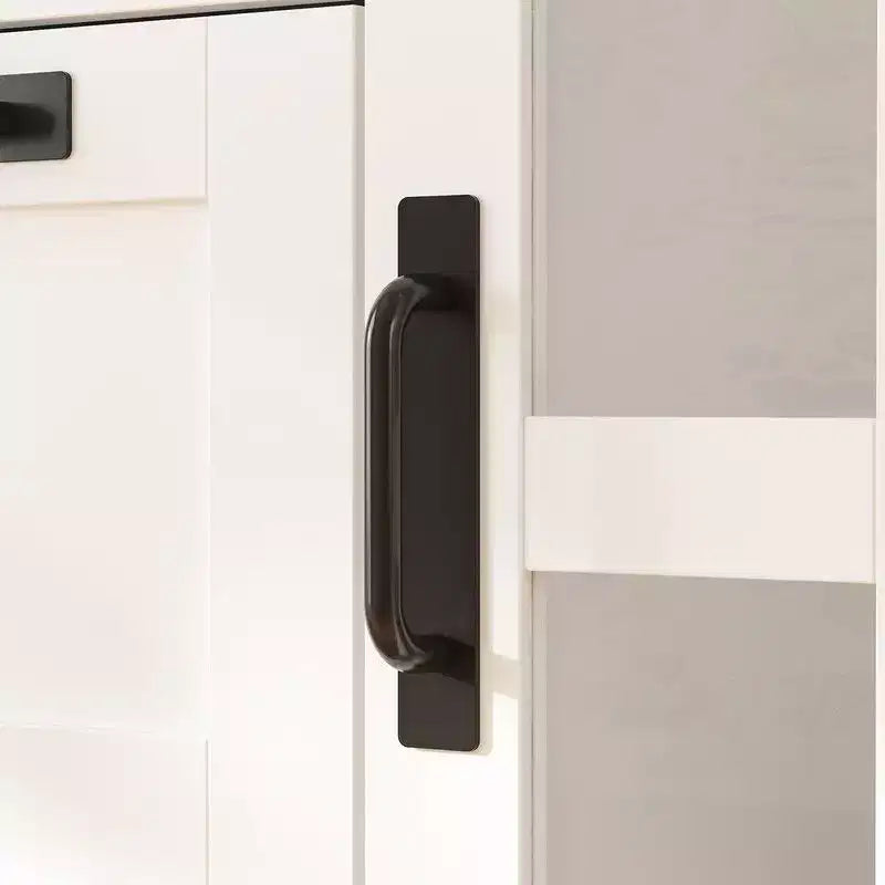 Mobile bagno Famapy con ante in vetro e cassetti, armadietto da bagno alto per riporre asciugamani e articoli da toeletta