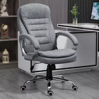 Okak Ergonomic Office Chair with Adjustable Height, Computer Chair with Padding Armrest, Upholstered Criss Cross Chair for Study, Reading Room, Gray