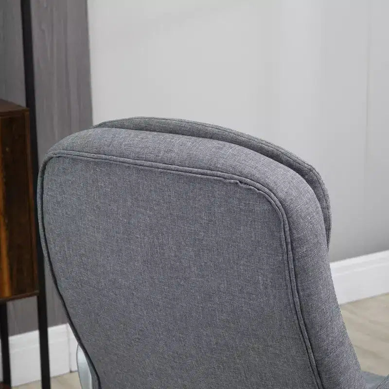 Sedia da ufficio ergonomica Okak con altezza regolabile, sedia da computer con braccioli imbottiti, sedia imbottita a gambe incrociate per studio, sala lettura, grigio