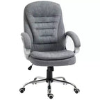 Sedia da ufficio ergonomica Okak con altezza regolabile, sedia da computer con braccioli imbottiti, sedia imbottita a gambe incrociate per studio, sala lettura, grigio