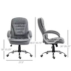 Sedia da ufficio ergonomica Okak con altezza regolabile, sedia da computer con braccioli imbottiti, sedia imbottita a gambe incrociate per studio, sala lettura, grigio