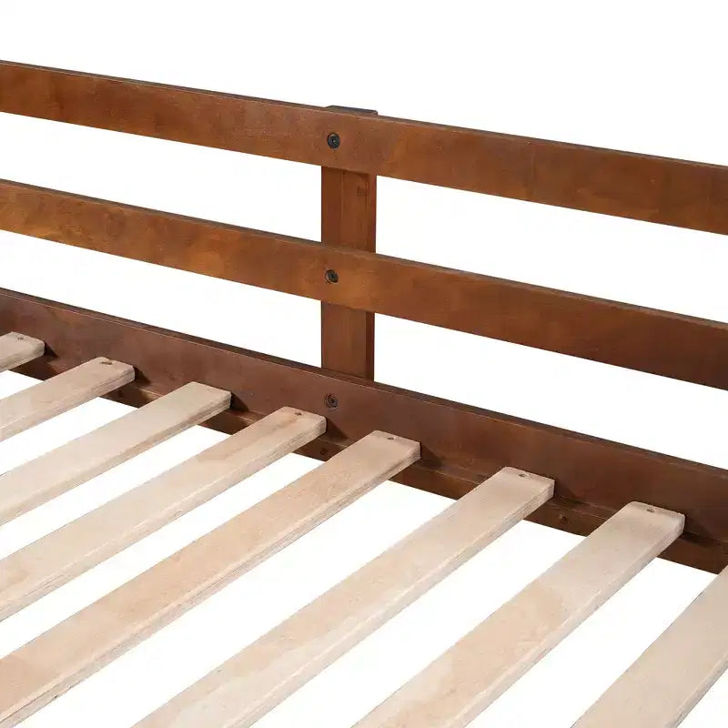 Letto a castello singolo su singolo con letto estraibile e scale con vani portaoggetti, letto a castello in legno con sponde di sicurezza a tutta lunghezza