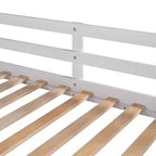 Letto a castello singolo su singolo con letto estraibile e scale con vani portaoggetti, letto a castello in legno con sponde di sicurezza a tutta lunghezza