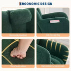 Dondolo a bilanciere per cameretta, capacità 136 kg, rivestito in Teddy con gambe in legno per soggiorno, camera da letto, cameretta, include tasche laterali