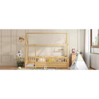 Letto a pavimento Montessori singolo Bellemave con recinzione alta, letto a casetta per bambini e bambine, letto Montessori senza doghe, naturale