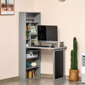 GDFStudio Cordoba Foldable Wall-Mounted Home Office Desk with Blackboard and Storage Shelves