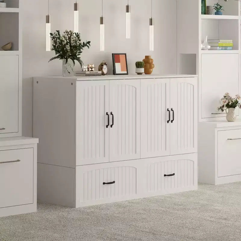 Letto a scomparsa full-size salvaspazio Famapy: Design pieghevole, contenitore integrato Ideale per le camere da letto