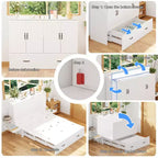 Letto a scomparsa full-size salvaspazio Famapy: Design pieghevole, contenitore integrato Ideale per le camere da letto