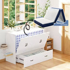 Letto a scomparsa full-size salvaspazio Famapy: Design pieghevole, contenitore integrato Ideale per le camere da letto