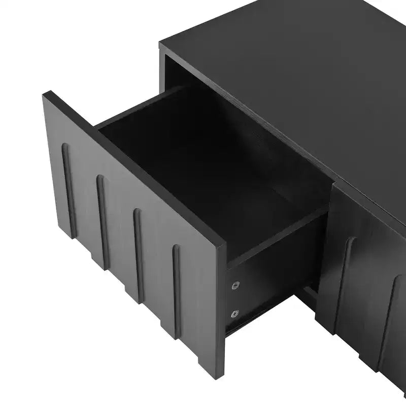 Mobile porta TV Whisen 80 con design ad arco, tavolino da caffè moderno a doppio uso con 4 cassetti, mobile contenitore multifunzionale