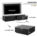 Mobile porta TV Whisen 80 con design ad arco, tavolino da caffè moderno a doppio uso con 4 cassetti, mobile contenitore multifunzionale