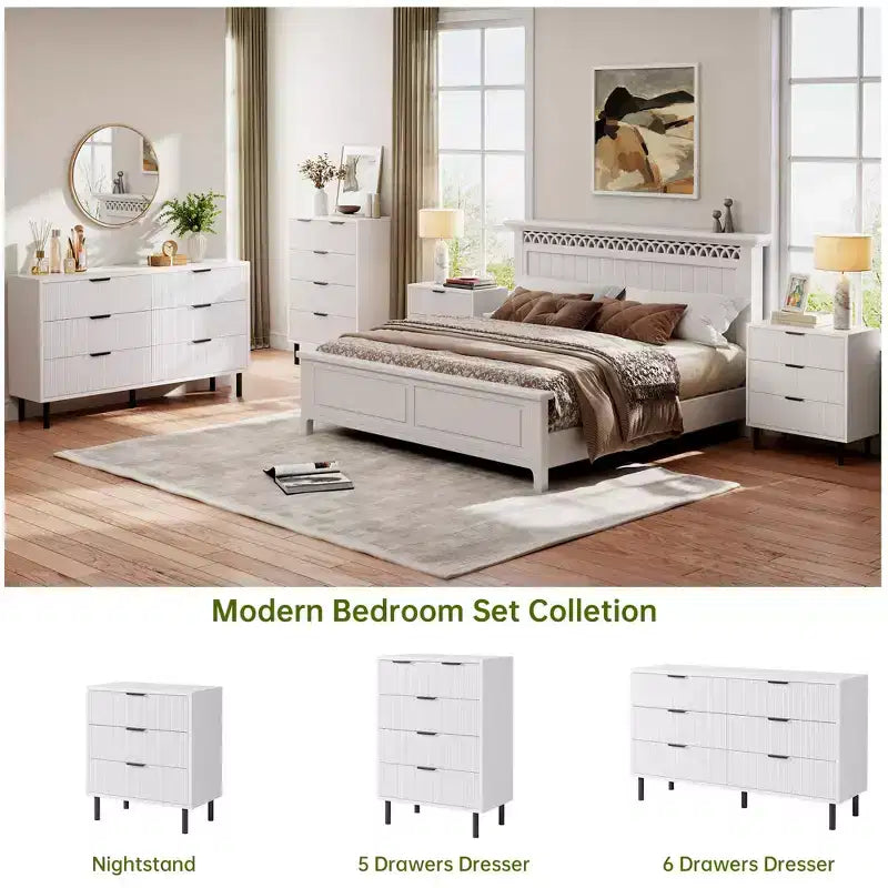 Comò a 3 cassetti scanalati, cassettiera larga 71 cm con dispositivo antiribaltamento, comodino alto in legno con contenitore e gambe in metallo per camera da letto, corridoio