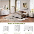 Comò a 3 cassetti scanalati, cassettiera larga 71 cm con dispositivo antiribaltamento, comodino alto in legno con contenitore e gambe in metallo per camera da letto, corridoio