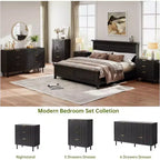 Comò a 3 cassetti scanalati, cassettiera larga 71 cm con dispositivo antiribaltamento, comodino alto in legno con contenitore e gambe in metallo per camera da letto, corridoio