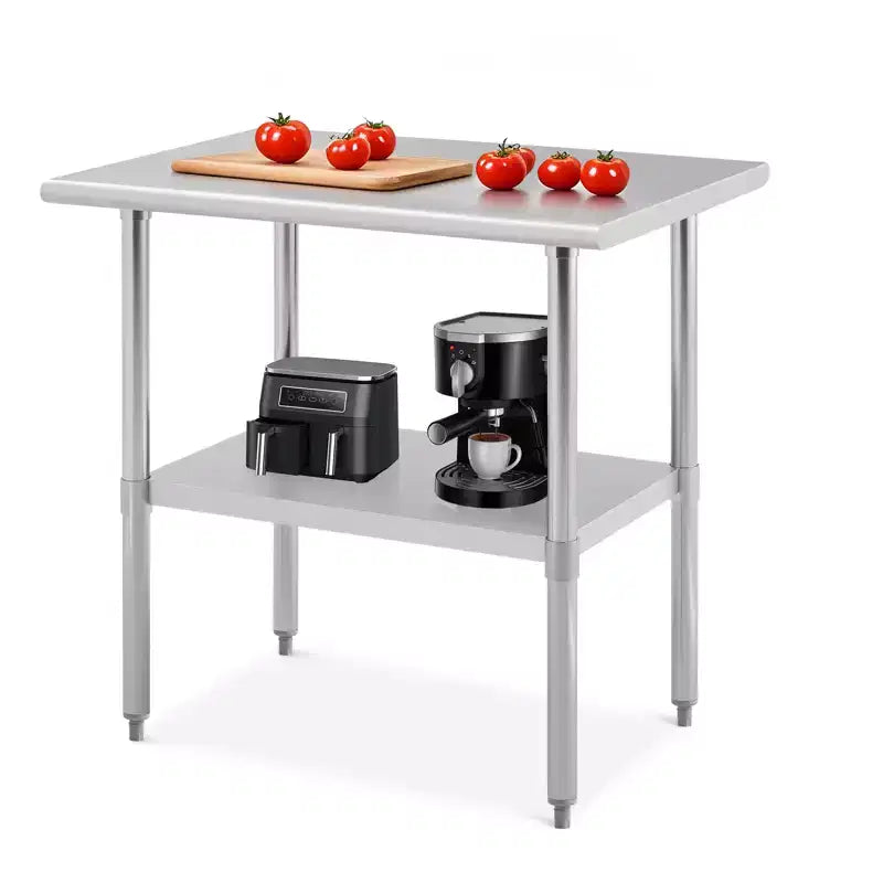 Tavolo da preparazione in acciaio inossidabile 36 x 24 pollici, tavolo da cucina resistente con ripiano inferiore regolabile, tavolo da lavoro per alimenti in acciaio inossidabile per ristoranti, hotel