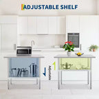 Tavolo da preparazione in acciaio inossidabile 36 x 24 pollici, tavolo da cucina resistente con ripiano inferiore regolabile, tavolo da lavoro per alimenti in acciaio inossidabile per ristoranti, hotel
