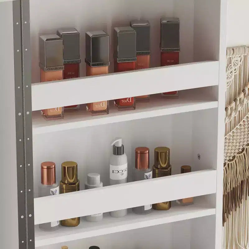 Mobiletto da bagno Famapy moderno minimalista a doppia anta con contenitore girevole, organizzatore per il trucco per bagno e spogliatoio