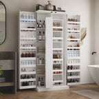 Mobiletto da bagno Famapy moderno minimalista a doppia anta con contenitore girevole, organizzatore per il trucco per bagno e spogliatoio