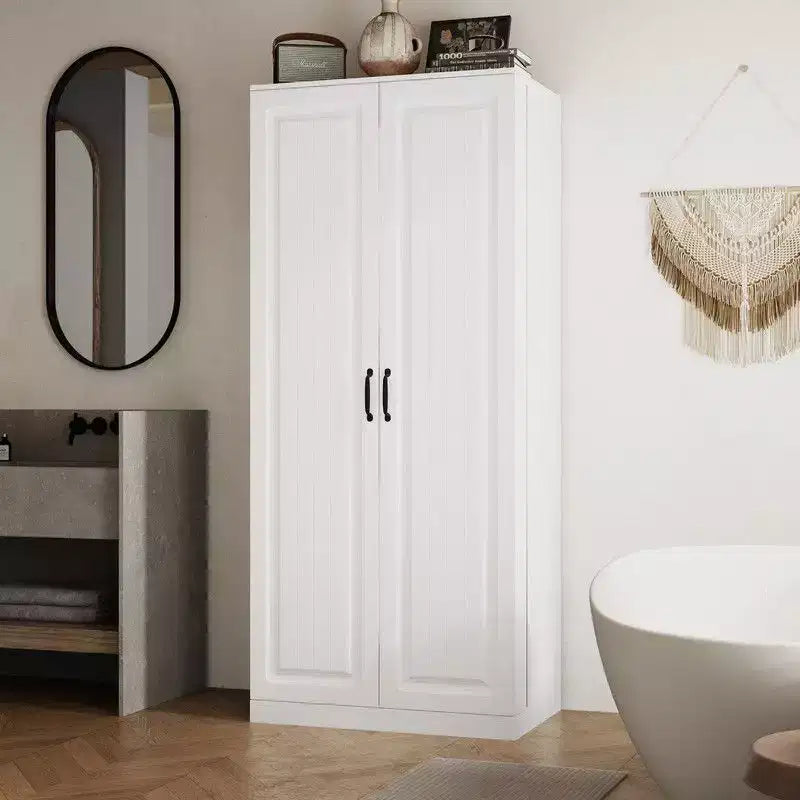 Mobiletto da bagno Famapy moderno minimalista a doppia anta con contenitore girevole, organizzatore per il trucco per bagno e spogliatoio
