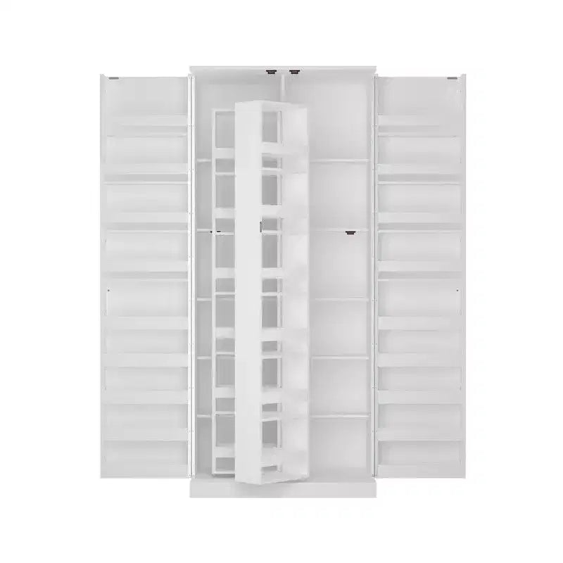 Mobiletto da bagno Famapy moderno minimalista a doppia anta con contenitore girevole, organizzatore per il trucco per bagno e spogliatoio