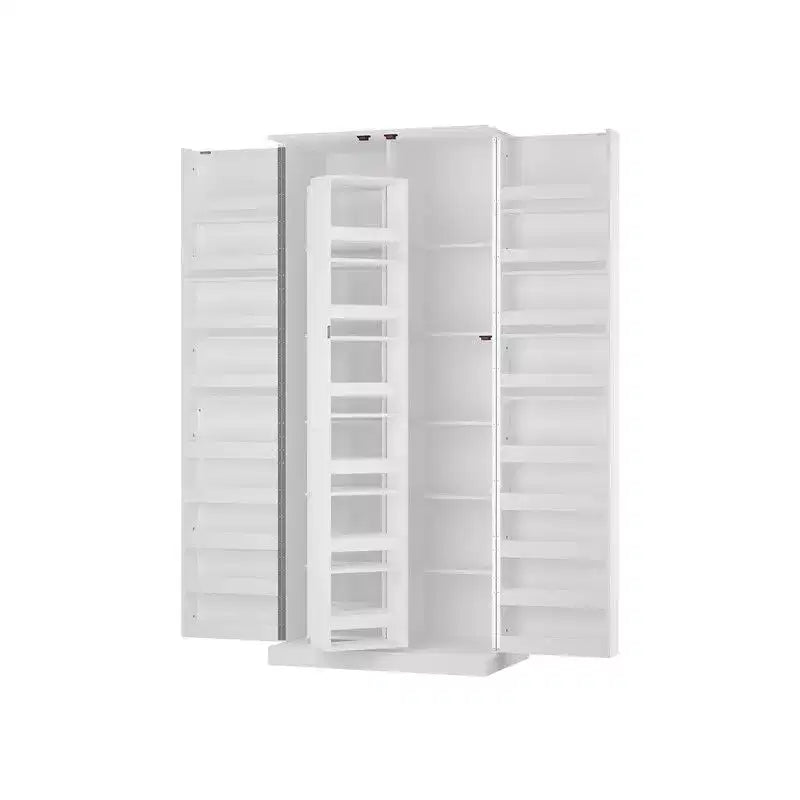 Mobiletto da bagno Famapy moderno minimalista a doppia anta con contenitore girevole, organizzatore per il trucco per bagno e spogliatoio