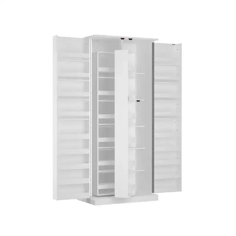 Mobiletto da bagno Famapy moderno minimalista a doppia anta con contenitore girevole, organizzatore per il trucco per bagno e spogliatoio