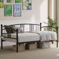 Twin Daybed Without Trundle, Metal Twin Size Day Bed, Heavy-Duty Steel Slatted Support, for Living Rooms, Bedrooms, No Spring Mattress Required