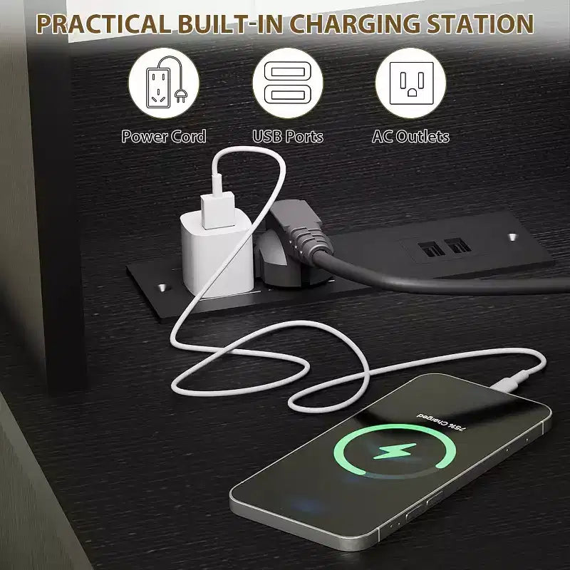 Moderno Mobile Bar Nero con Portabottiglie, Ripiani Regolabili e Portacalici - Organizer per Cucina, Sala da Pranzo, Caffetteria