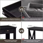 Kinsuite Consolle da Ingresso da 152 cm - Tavolo d'Appoggio con 4 Cassetti Rustico, Nero