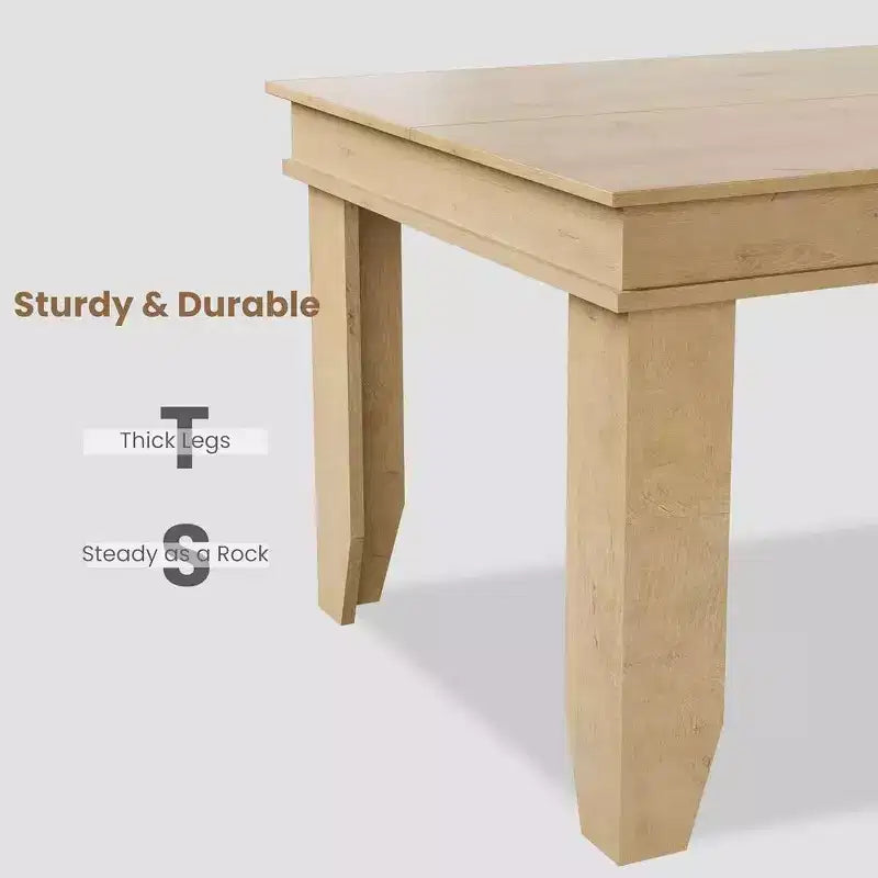 Tavolo da pranzo per 6-8 persone, tavolo da pranzo rettangolare in stile rustico da 180 cm, tavolo da pranzo rustico in legno per soggiorno, ristorante