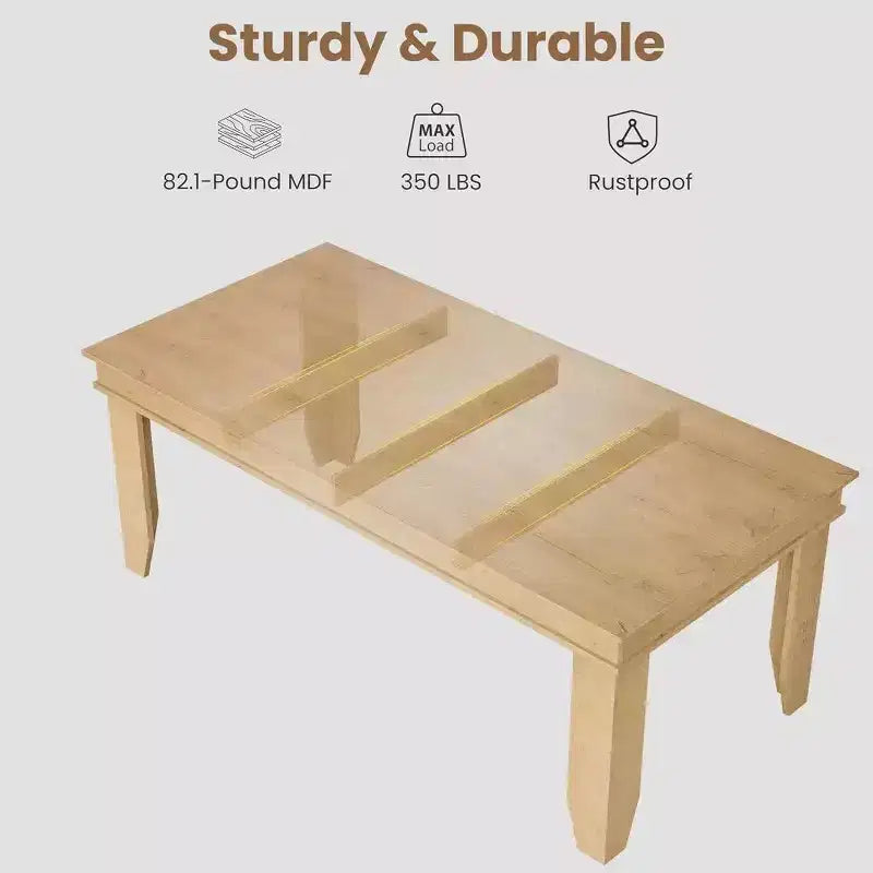 Tavolo da pranzo per 6-8 persone, tavolo da pranzo rettangolare in stile rustico da 180 cm, tavolo da pranzo rustico in legno per soggiorno, ristorante