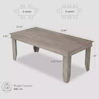 Tavolo da pranzo per 6-8 persone, tavolo da pranzo rettangolare in stile rustico da 180 cm, tavolo da pranzo rustico in legno per soggiorno, ristorante
