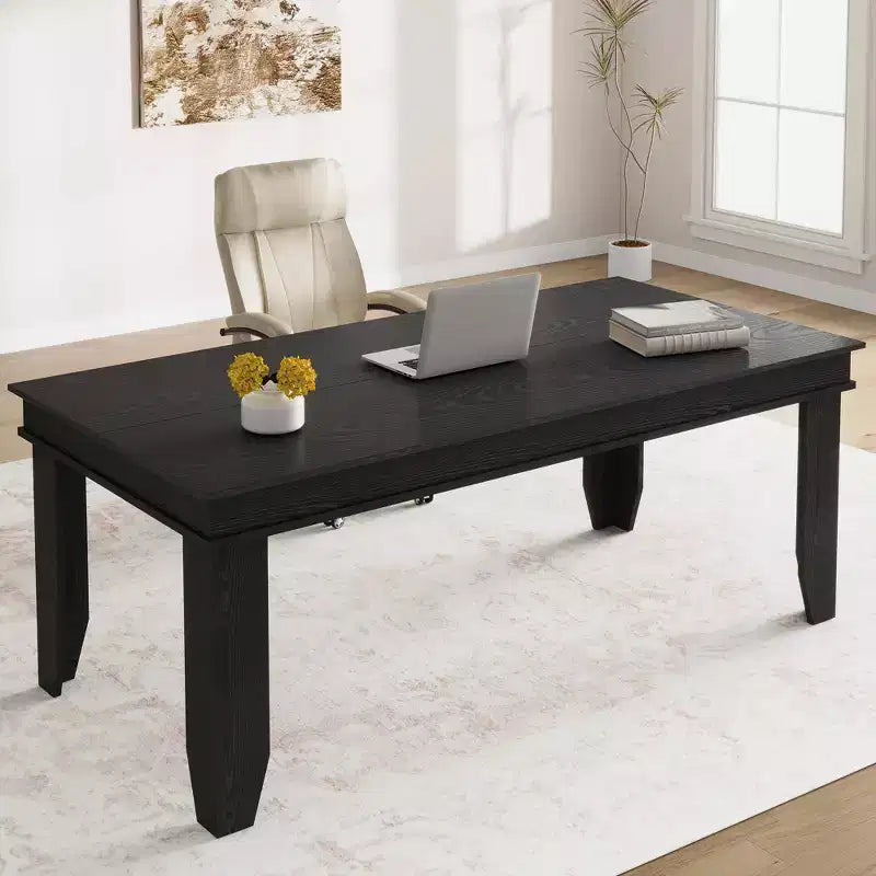 Tavolo da pranzo per 6-8 persone, tavolo da pranzo rettangolare in stile rustico da 180 cm, tavolo da pranzo rustico in legno per soggiorno, ristorante