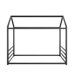 Struttura Letto a Terra Montessori Doppia/Matrimoniale, Letto Basso a Forma di Casetta in Metallo con Sponde per Bambini Piccoli - ModernLuxe