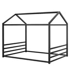 Struttura Letto a Terra Montessori Doppia/Matrimoniale, Letto Basso a Forma di Casetta in Metallo con Sponde per Bambini Piccoli - ModernLuxe