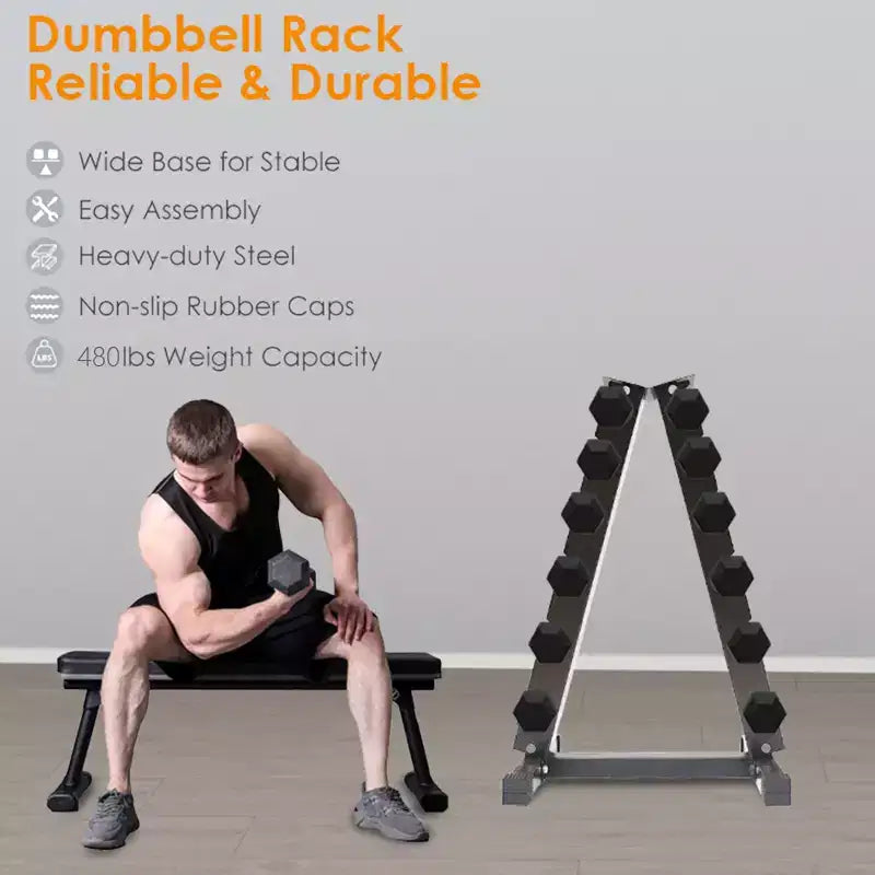 Supporto per manubri, solo, Porta manubri in acciaio a forma di A, Porta pesi per palestra di casa, Porta manubri
