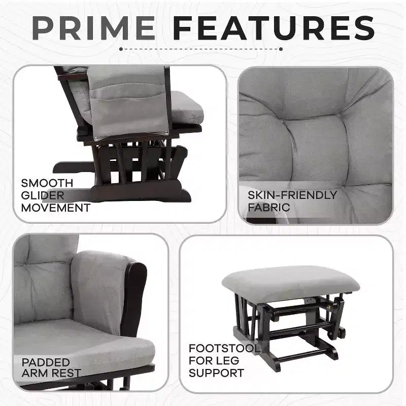 Set Glider e Ottomana da Cameretta Home Imports Emporium per Allattamento e Relax