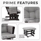 Set Glider e Ottomana da Cameretta Home Imports Emporium per Allattamento e Relax