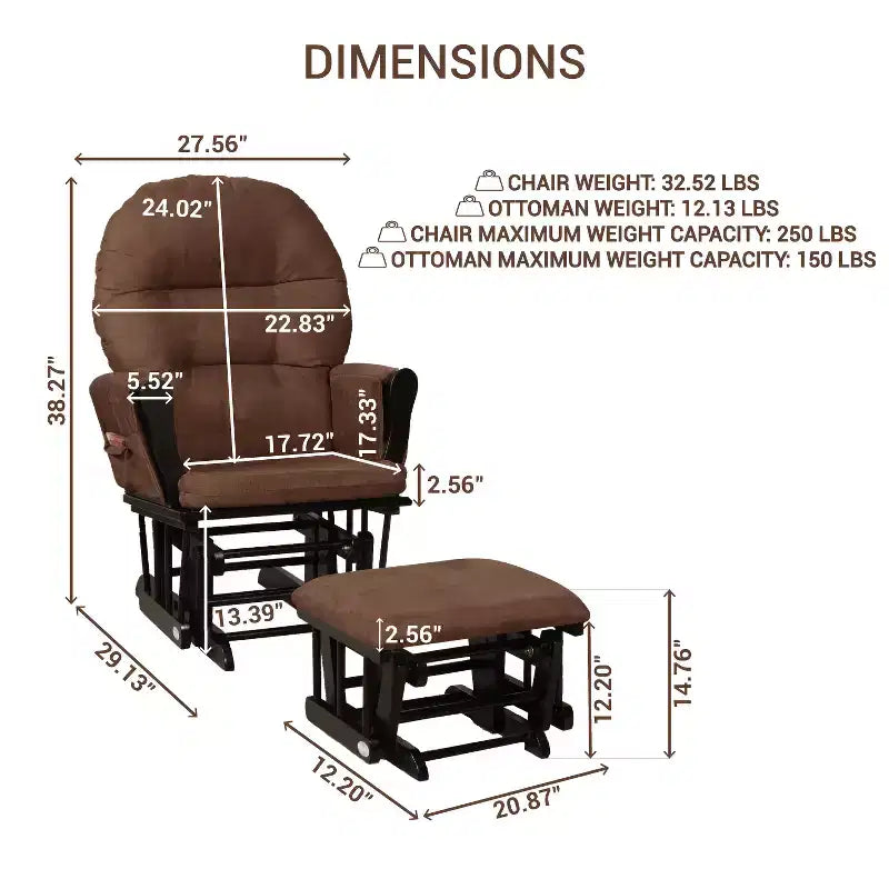 Set Glider e Ottomana da Cameretta Home Imports Emporium per Allattamento e Relax