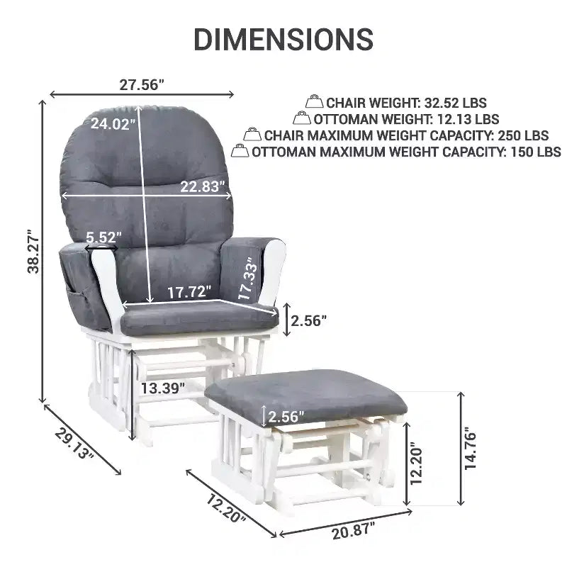 Set Glider e Ottomana da Cameretta Home Imports Emporium per Allattamento e Relax