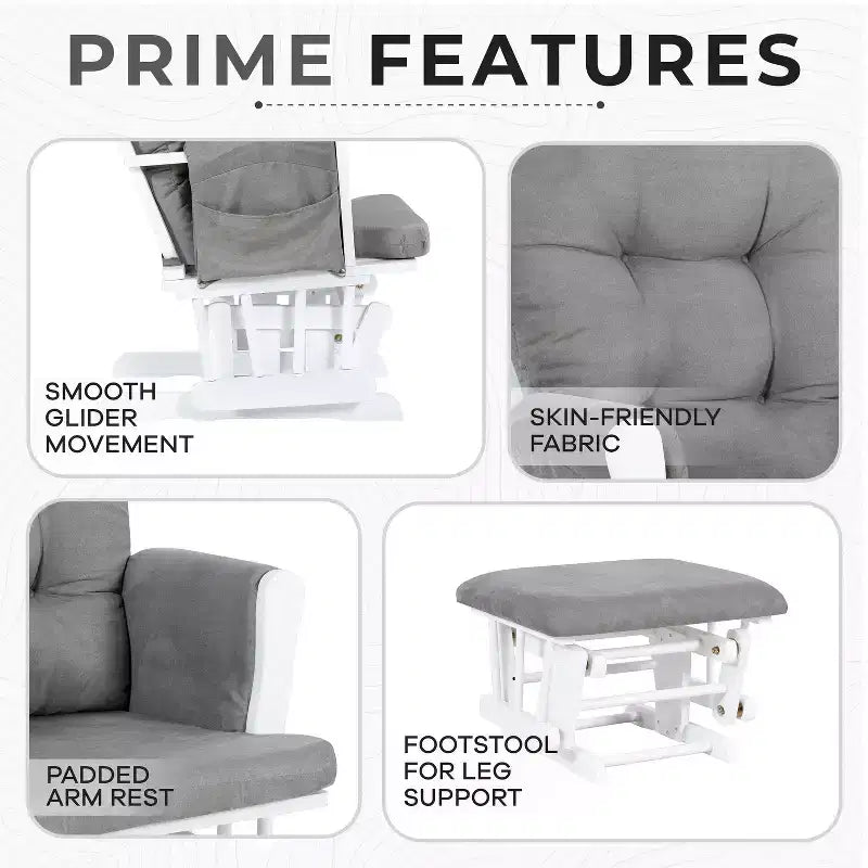 Set Glider e Ottomana da Cameretta Home Imports Emporium per Allattamento e Relax