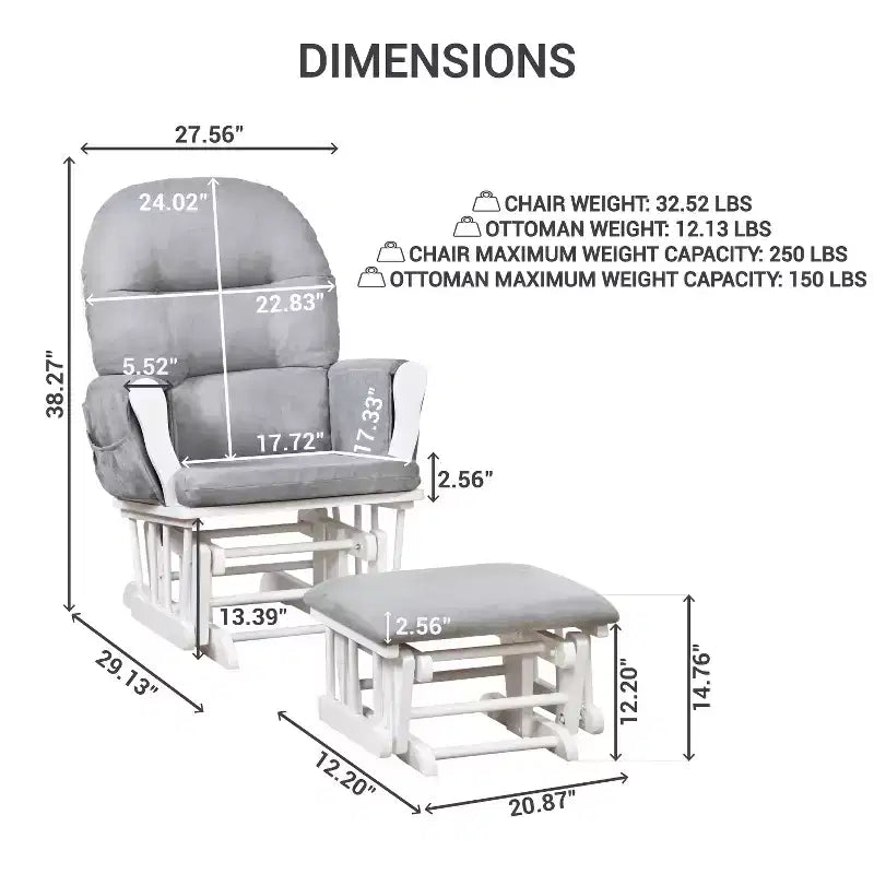 Set Glider e Ottomana da Cameretta Home Imports Emporium per Allattamento e Relax