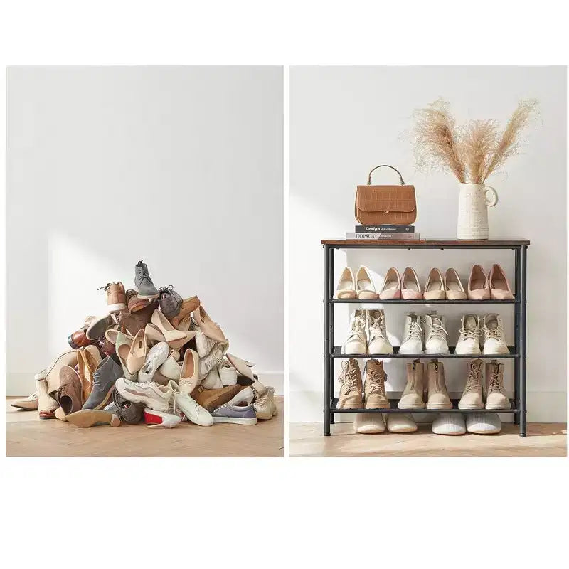 Scarpiera, Scarpiera a 4/5 Livelli per 12-16 Paia di Scarpe, Organizzatore di Scarpe per Ingresso
