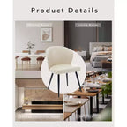 Set di 2 sedie da pranzo con pelle PU e gambe in acciaio, sedie laterali senza braccioli con schienale alto curvo per cucina e sala da pranzo, beige