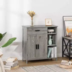 Dcolora Mobile Bagno, Mobiletto Contenitore da Terra con Ante e Ripiani, Mobile Bar con Cassetto